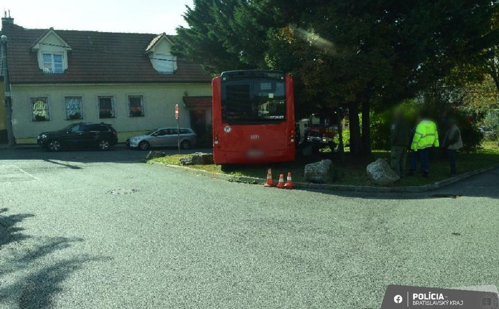 Nehoda autobusu. FOTO: Facebook polície SR