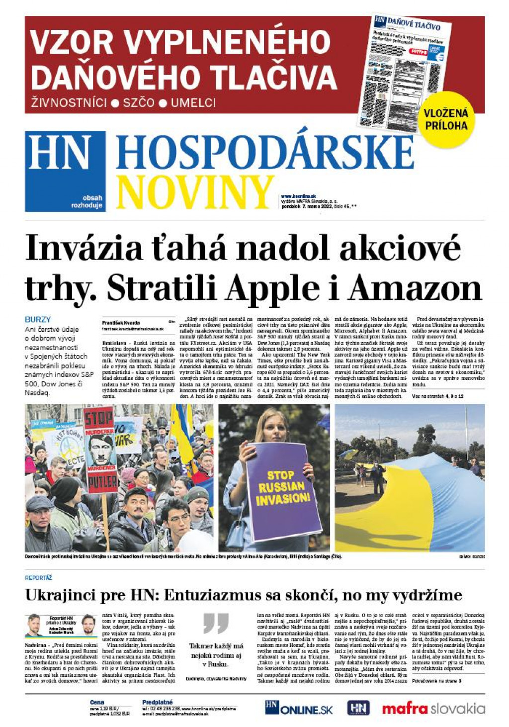 Hospodárske noviny štvrťročné predplatné