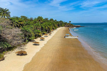 Pláž ostrova Bijagos, ktorý je súčasťou Republiky Guinea-Bissau.