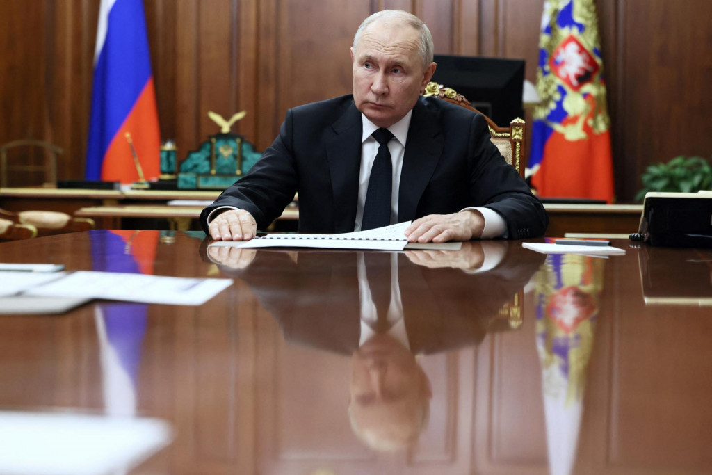 Putin sa 24. októbra ukázal na obrazovke.
