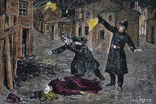 Správy o sériovom vrahovi Jackovi Rozparovačovi, ktorý vyčíňa v Londýne, sa veľmi rýchlo dostali aj za hranice Británie. Táto ilustrácia, zobrazujúca policajtov nad telom zavraždenej ženy, vyšla po jednom z prípadov vo francúzskom magazíne Le Petit Parisien.