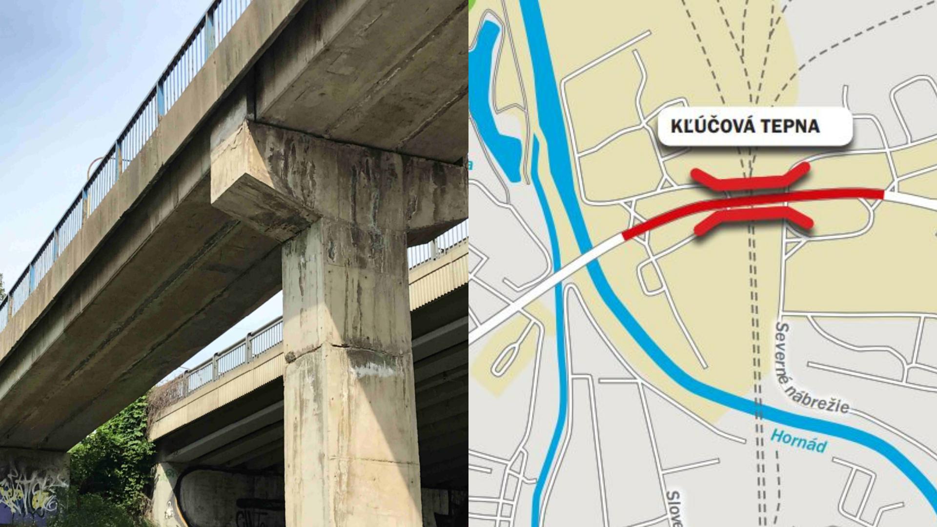 Rozkopané Košice. Mesto pripravuje veľkú rekonštrukciu zlého mosta na hlavnom ťahu