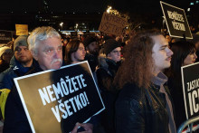 Protest opozície proti Ficovým plánom. FOTO: HN/Tomáš Susko FOTO: Tomáš Susko