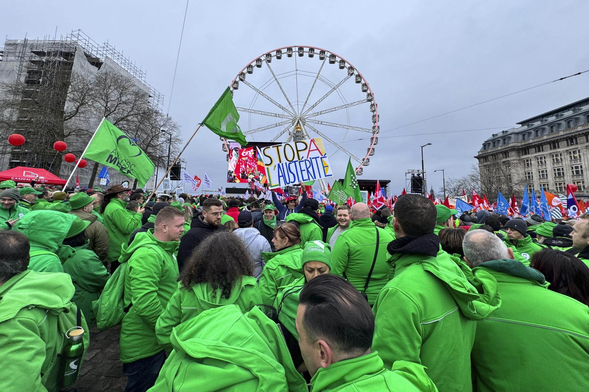 Tisíce ľudí demonštrovali v Bruseli, protestovali proti úsporným opatreniam v Únii