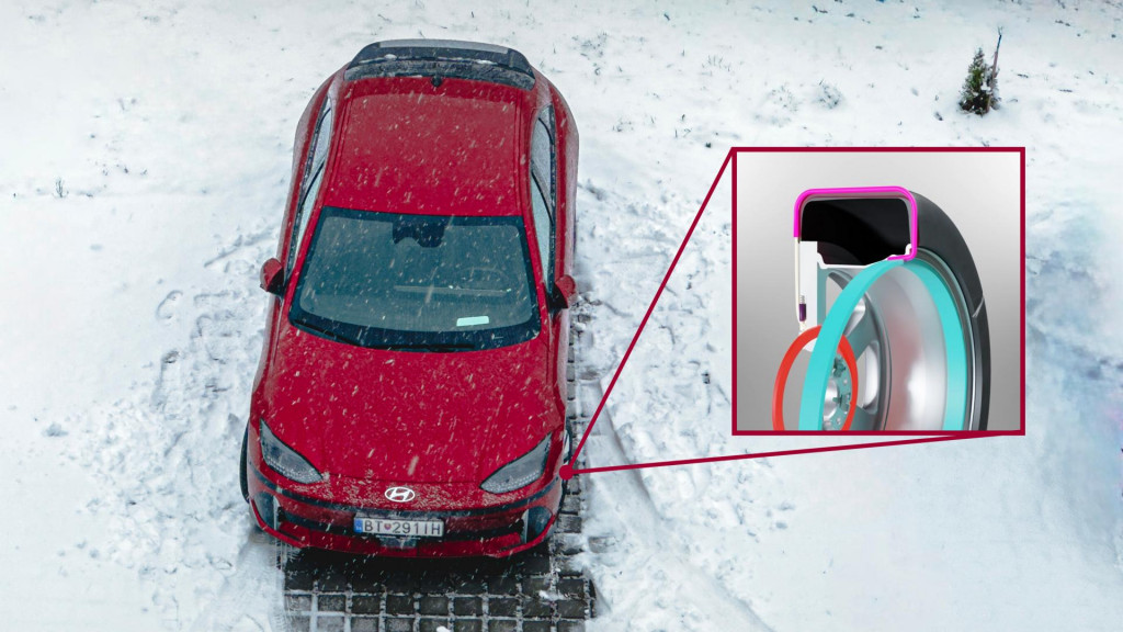 Snežn&eacute; reťaze Hyundai/Kia integrovan&eacute; do kolies
