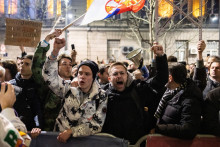 Protesty v Srbsku. FOTO: Reuters