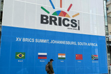 Upútavka na summit BRICS. FOTO: Reuters