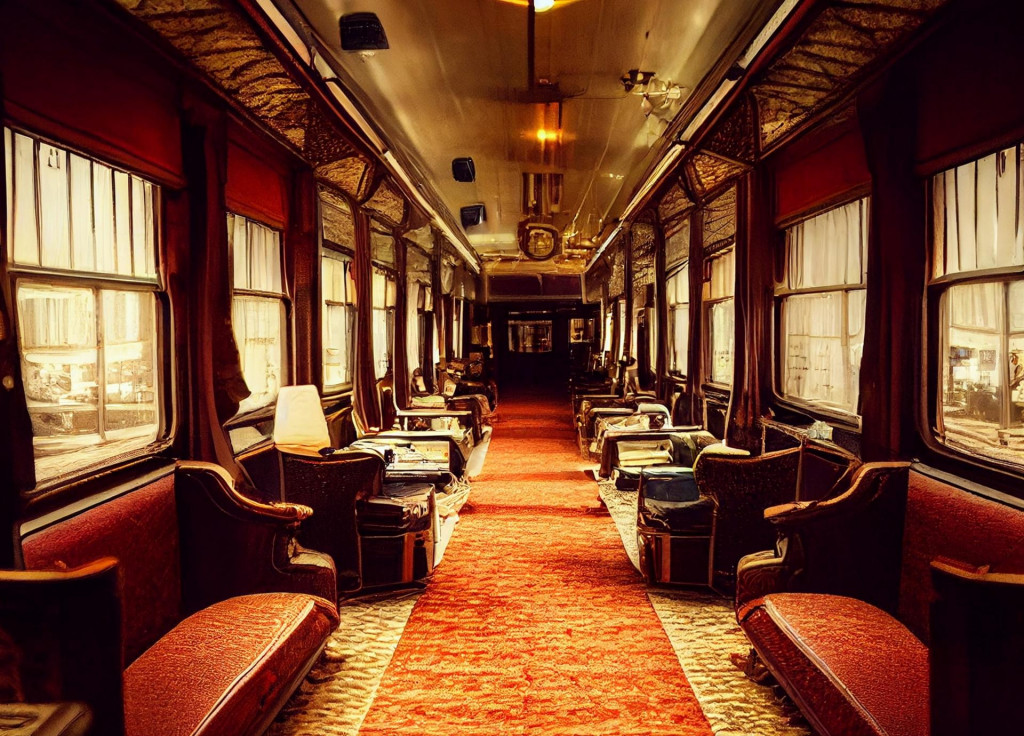 Krásny interiér vlaku, inšpirovaný vlakom Orient Express FOTO: Shutterstock