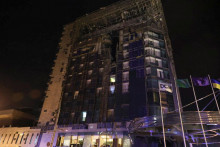 Hotel Kharkiv Palace zničený počas ruského raketového útoku v Charkove. FOTO: Reuters