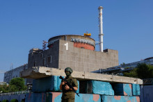 Ruskom okupovaná ukrajinská Záporožská atómová elektráreň. FOTO: REUTERS