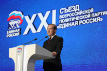 Dmitrij Medvedev, podpredseda Bezpečnostnej rady Ruska a predseda politickej strany Jednotné Rusko. FOTO: Reuters