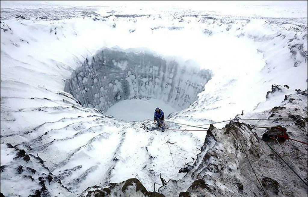 Jeden z kráterov na Sibíri