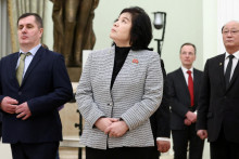Severokórejský minister zahraničných vecí Choe Son Hui sa zúčastňuje na stretnutí s ruským prezidentom Vladimirom Putinom v Moskve. FOTO: Reuters