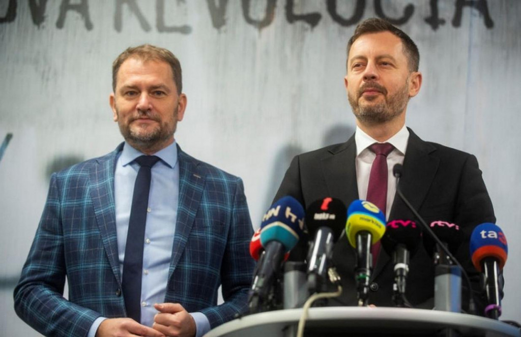 Igor Matovič a Eduard Heger mali po voľbách 2020 vo vláde najväčší vplyv na hospodárenie štátu. FOTO: TASR/J. Kotian