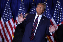 Bývalý prezident a súčasný prezidentský kandidát Donald Trump po víťazstve v New Hampshire. FOTO: Reuters