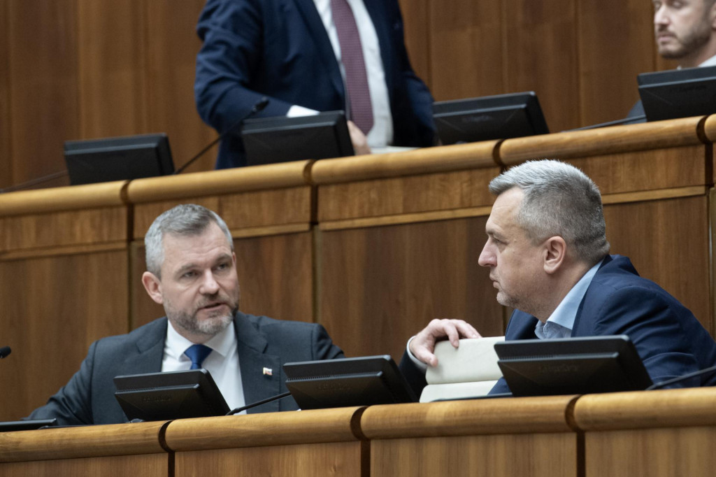 Predseda Národnej rady Peter Pellegrini a podpredseda parlamentu Andrej Danko. FOTO: TASR/Pavel Neubauer