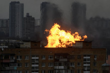 Januárová exolózia v Kyjeve, ktorá sa odohrala následkom ruského útoku. FOTO: Reuters