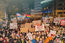 Protest opozície v Bratislave. FOTO: HN/Tomáš Susko