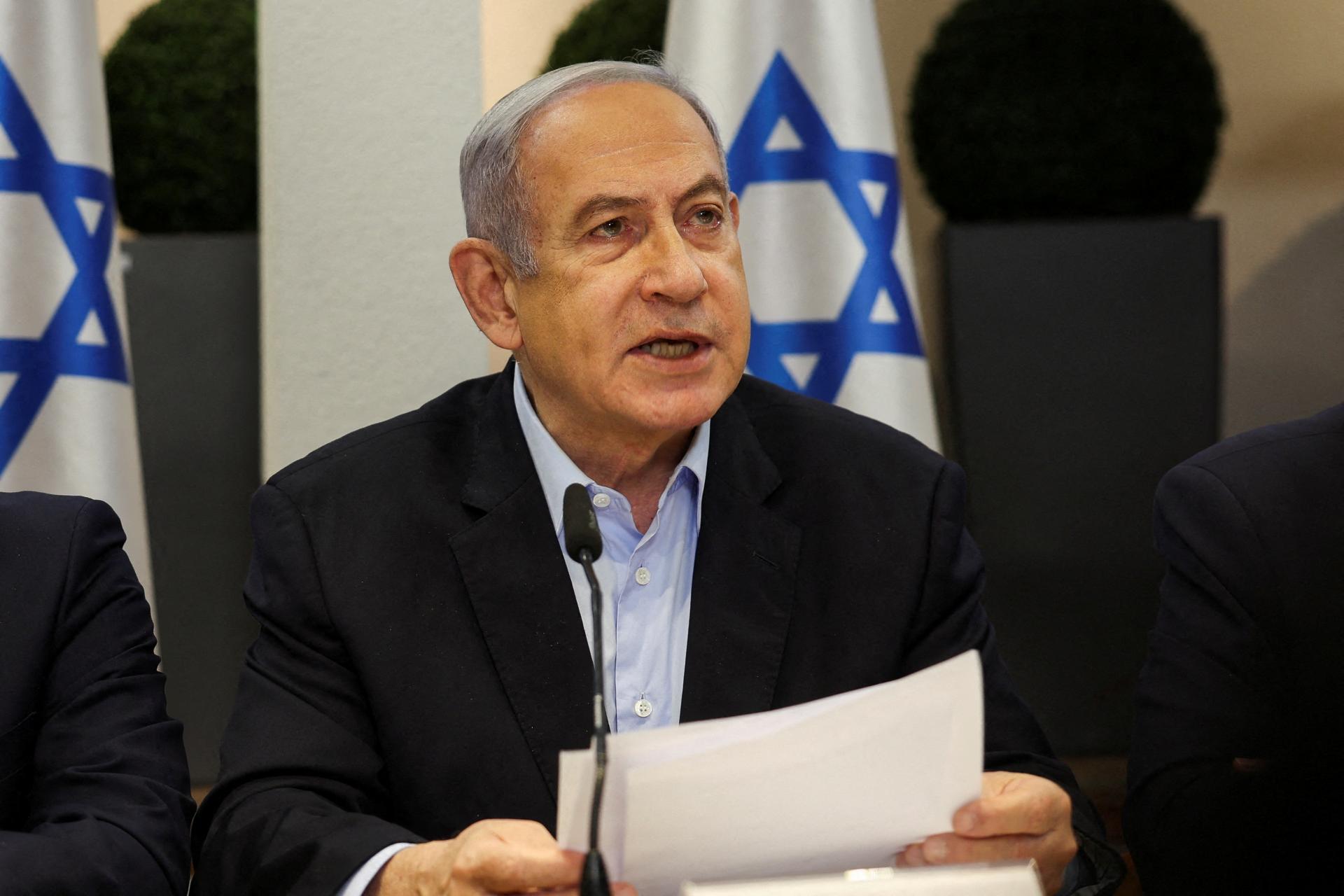 Netanjahu prisľúbil, že bude pokračovať vo vojenskom tlaku v konflikte s Hamasom