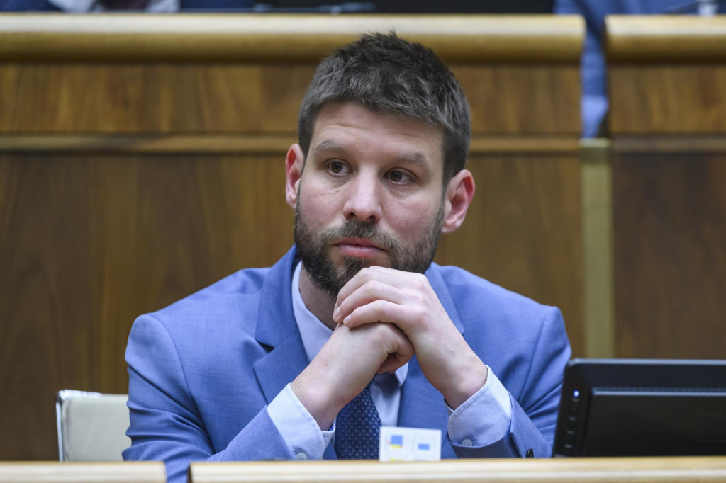 Podpredseda N&aacute;rodnej rady Michal &Scaron;imečka (Progres&iacute;vne Slovensko). FOTO: TASR/Jaroslav Nov&aacute;k