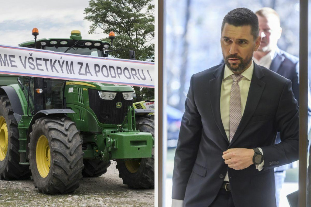 Farmári avizujú protest, minister Richard Takáč ich údajne ignoruje. FOTO: Koláž HN/TASR​