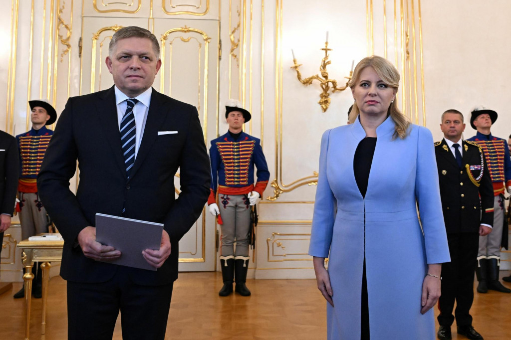 Premiér Robert Fico a prezidentka Zuzana Čaputová. FOTO: TASR/Martin Baumann FOTO: Tasr/martin Baumann