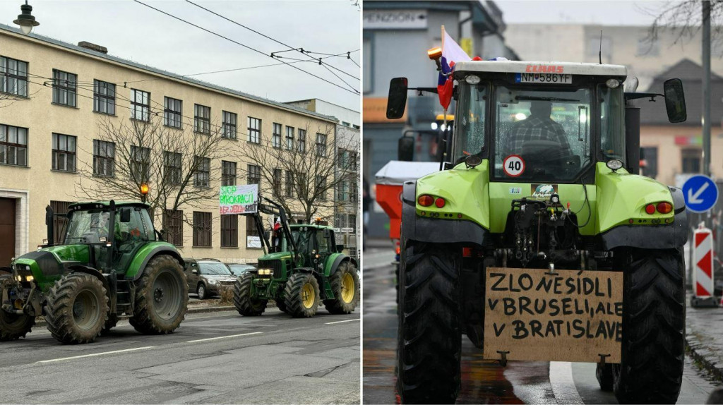Poľnohospodári protestujú naprieč Slovenskom. FOTO: TASR/M. Černý, TASR/R. Stoklasa