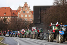 Protest poľskych farmárov v Gdansku. FOTO: Reuters