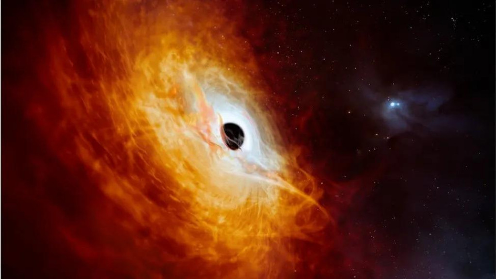 Jasné jadro J0529-4351 poháňa supermasívna čierna diera.
