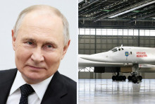 Vladimir Putin sa preletel v bombardéri TU-160M. FOTO: Koláž HN/Sputnik