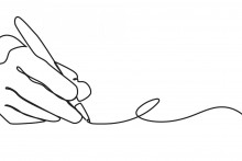 One line hand writing continuous line drawing hand with pen line art illustration FOTO: Shutterstock