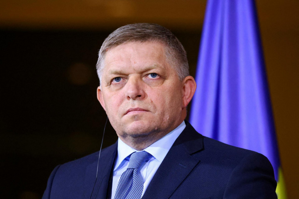 FILE PHOTO: Slovakia‘s Prime Minister Robert Fico looks on during a press conference with German Chancellor Olaf Scholz in Berlin, Germany, January 24, 2024. REUTERS/Nadja Wohlleben/File Photo FOTO: Nadja Wohlleben