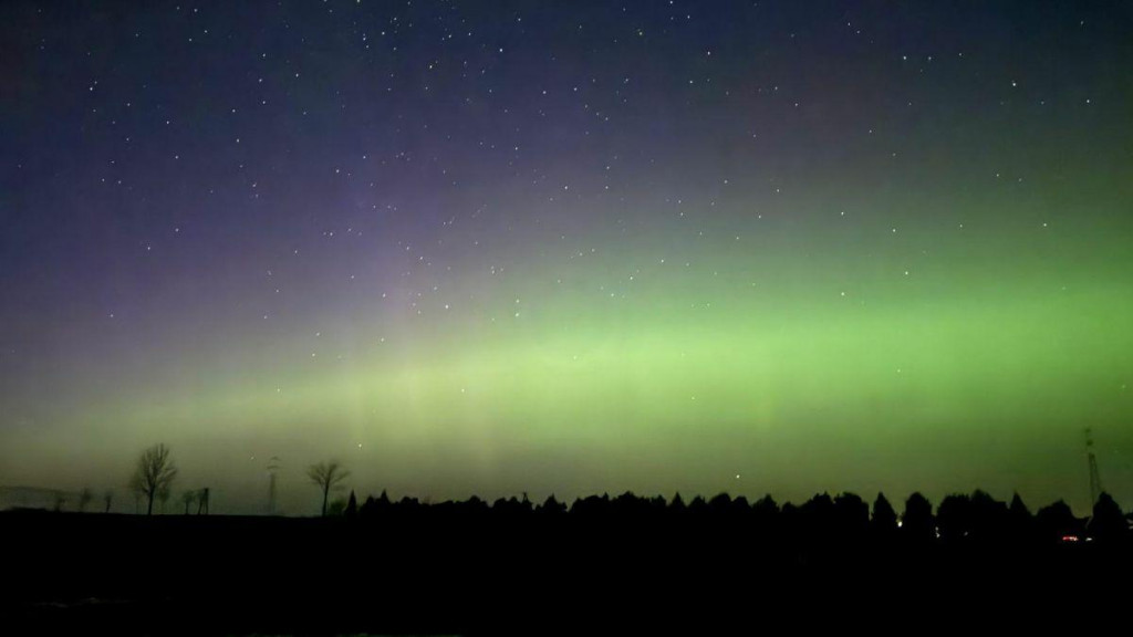 Polárna žiara v Poľsku. FOTO: TVN 24