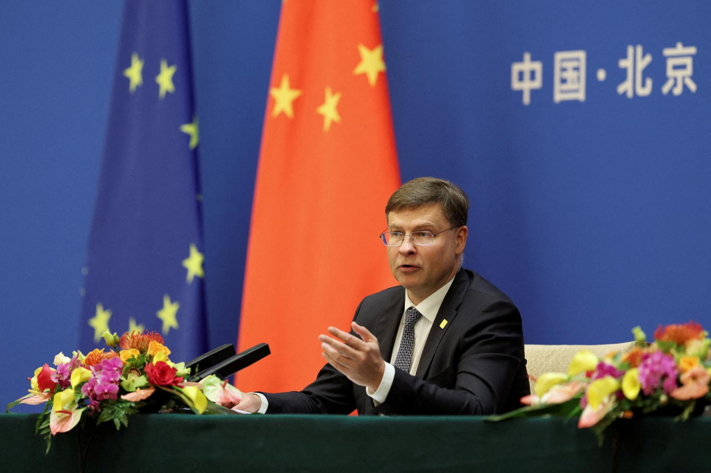 Výkonný podpredseda Európskej komisie Valdis Dombrovskis.  FOTO: Reuters