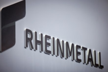 Logo nemeckej zbrojárskej spoločnosti Rheinmetall v nemeckom meste Norimberg. FOTO: TASR/DPA
