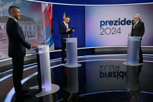 Peter Pellegrini sa po prvýkrát stretol v predvolebnej debate s Ivanom Korčokom. FOTO: TV Markíza