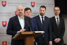Richard Sulík, Marián Viskupič, Alojz Hlina a Tomáš Szalay. FOTO: HN/Peter Mayer