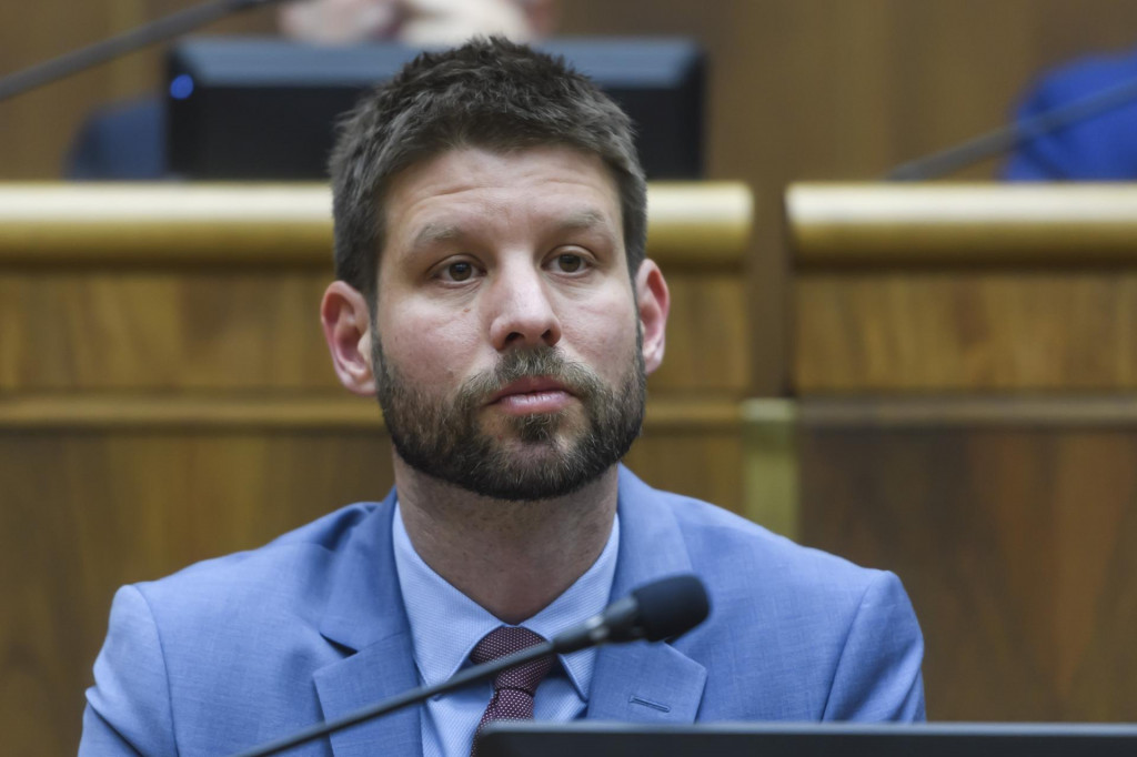 Podpredseda N&aacute;rodnej rady Slovenskej republiky a l&iacute;der Progres&iacute;vneho Slovenska Michal &Scaron;imečka. FOTO: TASR/Jaroslav Nov&aacute;k