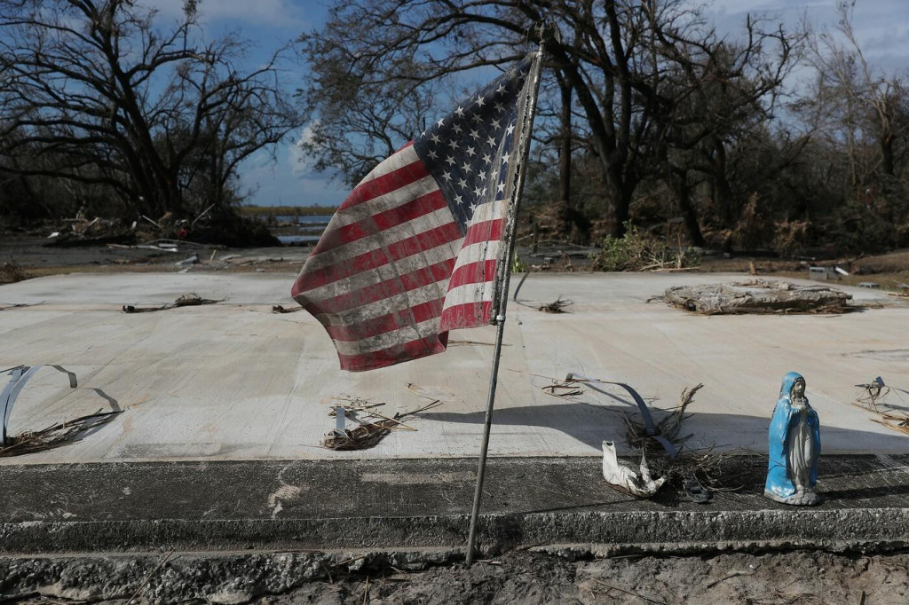 Následky hurikánu Laura v Camerone v Louisiane. FOTO: Profimedia