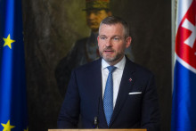 Novozvolený prezident SR Peter Pellegrini počas tlačovej konferencie k skončeniu funkcie predsedu NRSR 8. apríla 2024 v Bratislave. FOTO:TASR