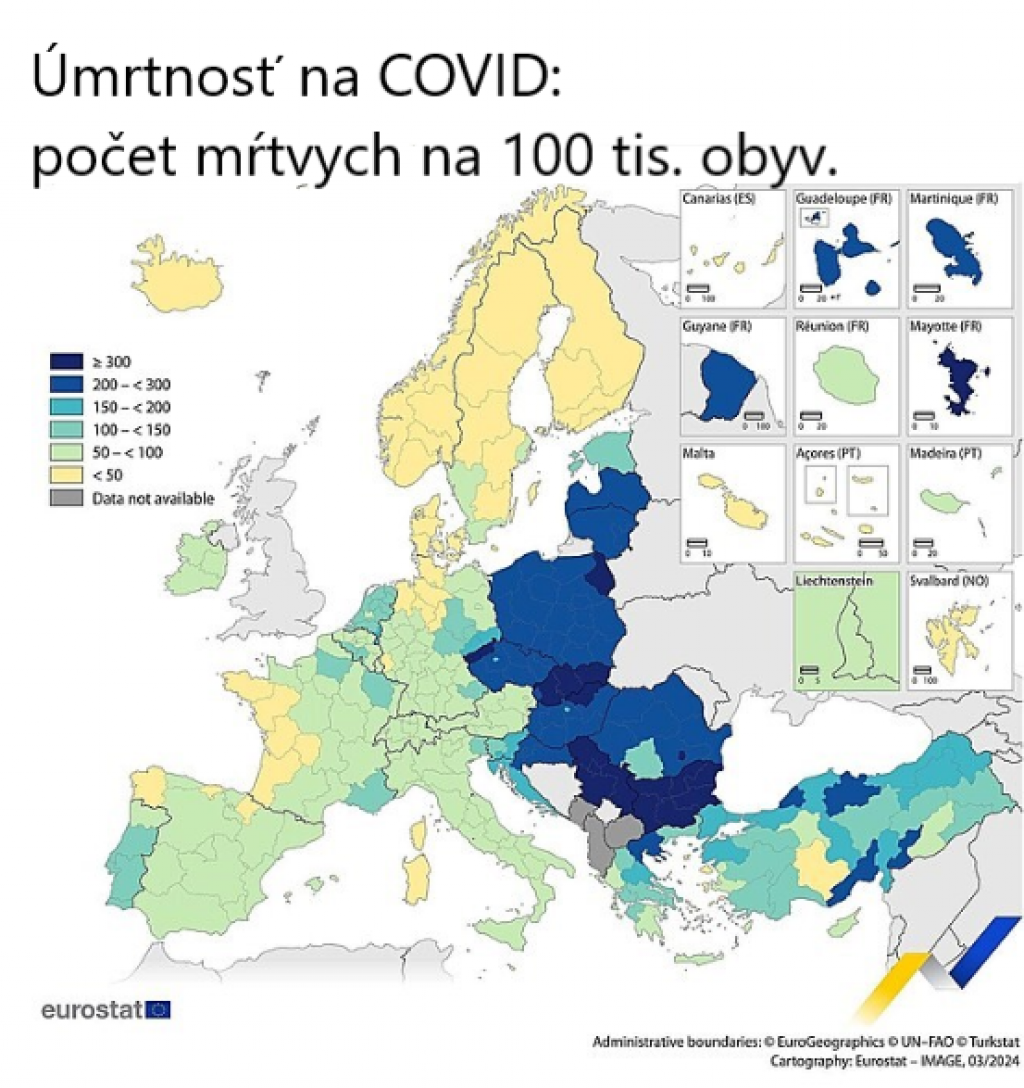 Mapa odhalila covidovú „oponu smrti“ naprieč Európou