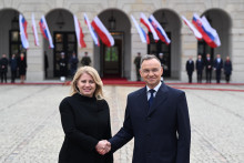 Prezidentka Zuzana Čaputová a poľský prezident Andrzej Duda. FOTO: TASR/Martin Baumann
