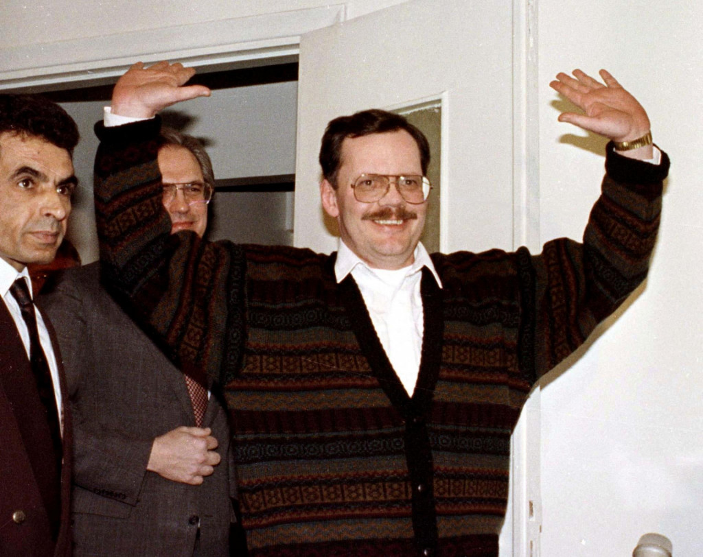 Prepustený americký rukojemník Terry Anderson v roku 1991. FOTO: Reuters