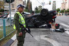 Izraelský minister Itamar Ben Gvir mal autonehodu v meste Ramla. FOTO: Reuters