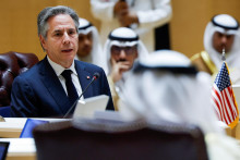 Minister zahraničných vecí USA Antony Blinken na zasadnutí Rady pre spoluprácu arabských štátov Perzského zálivu v Saudskej Arábii: FOTO: Reuters
