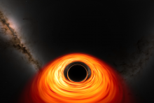 Ilustrácia čiernej diery.
