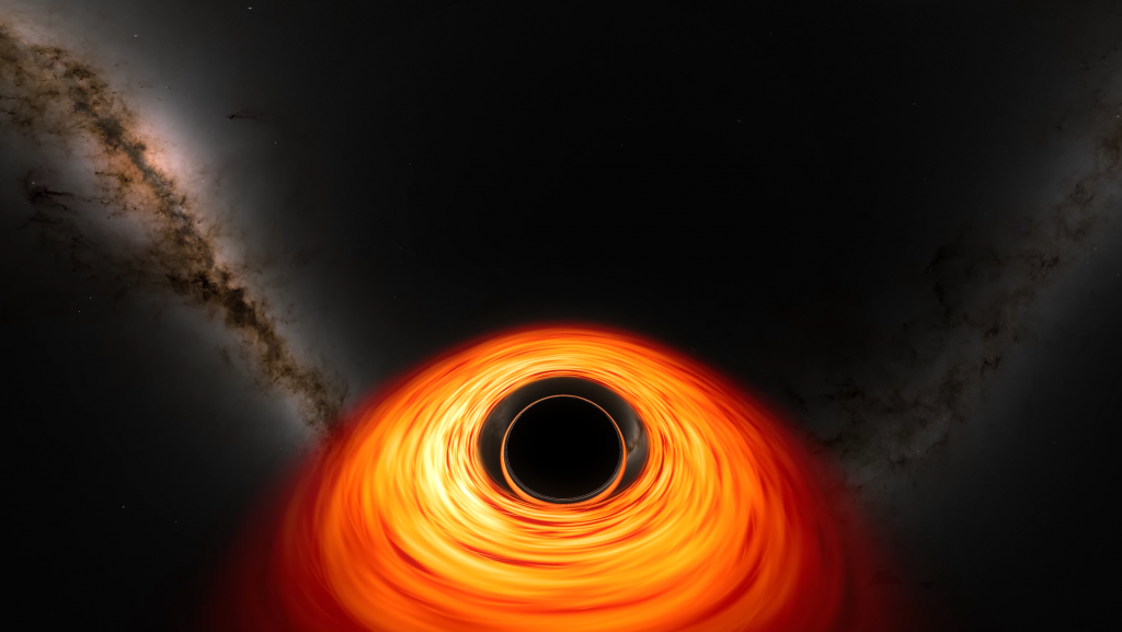 Ilustrácia čiernej diery.