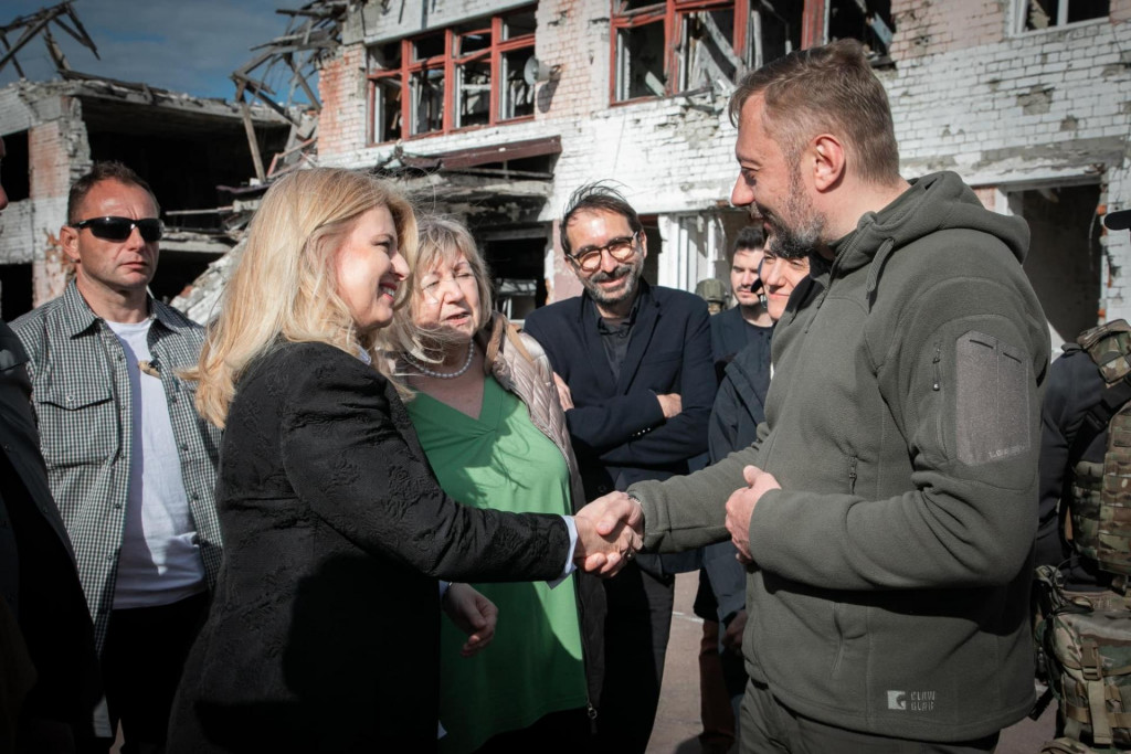 Prezidentka Zuzana Čaputová po príchode do Černihivskej oblasti. FOTO: FB/Zuzana Čaputová