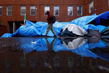 Stanové mestečká migrantov v Dubline. FOTO: Reuters