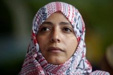 Nositeľ Nobelovej ceny za mier Tawakkol Karmánová z Jemenu. FOTO: Reuters